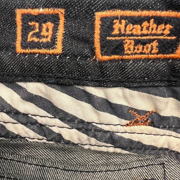 Rock Revival Low Rise Heather Boot Jeans Dark Wash Fleur des Lis Buttons Size 29 - Picture 11 of 13